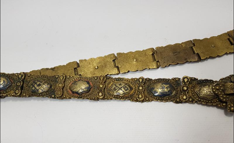 OSMANLI DÖNEMİ MEŞRUTİYET BAYRAKLI GELİN KEMERİ 