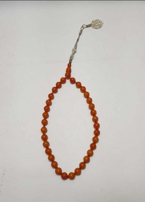 GÜMÜŞ KAZAZ SALLAMALI KEHRİBAR TESPİH