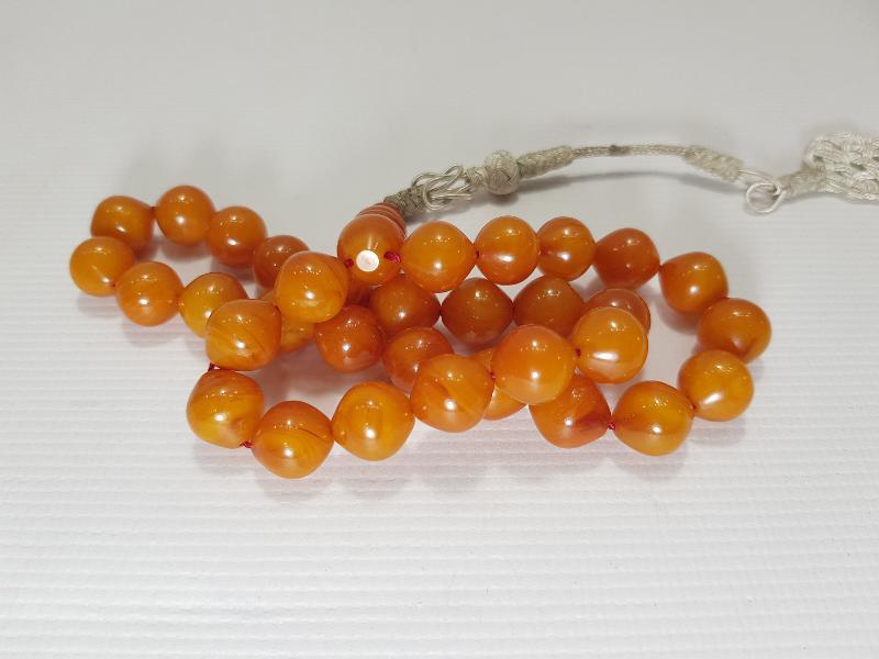 GÜMÜŞ KAZAZ SALLAMALI KEHRİBAR TESPİH