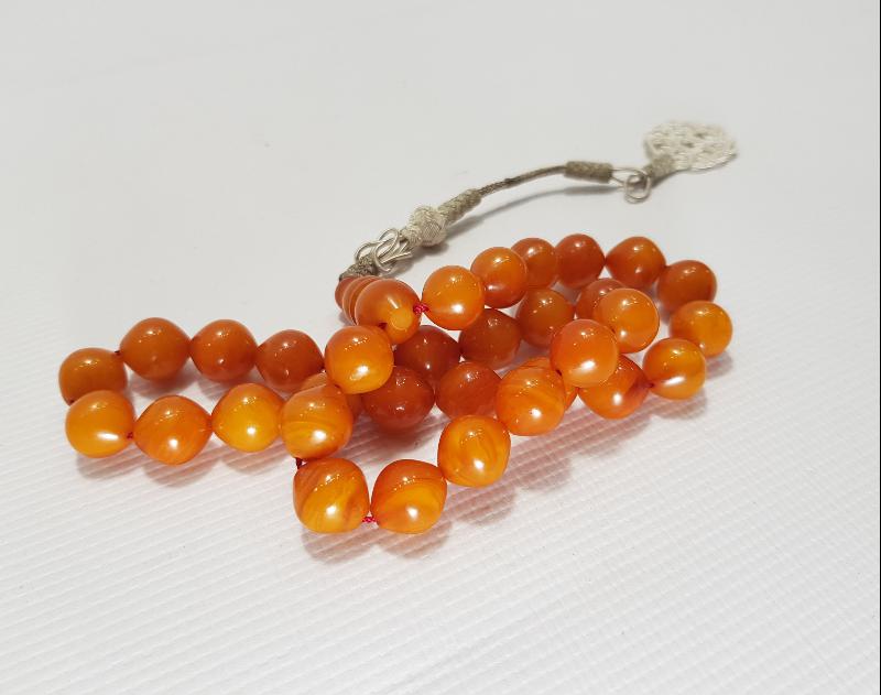 GÜMÜŞ KAZAZ SALLAMALI KEHRİBAR TESPİH