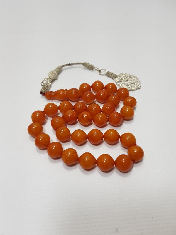 GÜMÜŞ KAZAZ SALLAMALI KEHRİBAR TESPİH