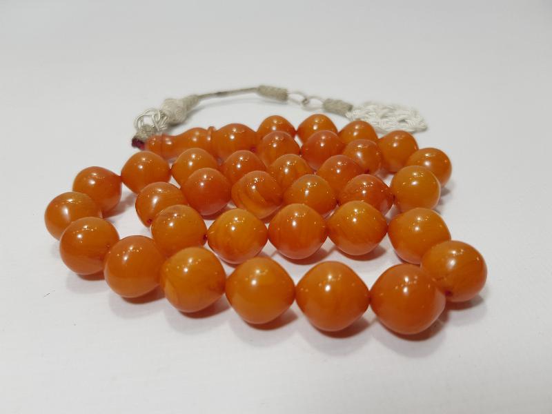 GÜMÜŞ KAZAZ SALLAMALI KEHRİBAR TESPİH