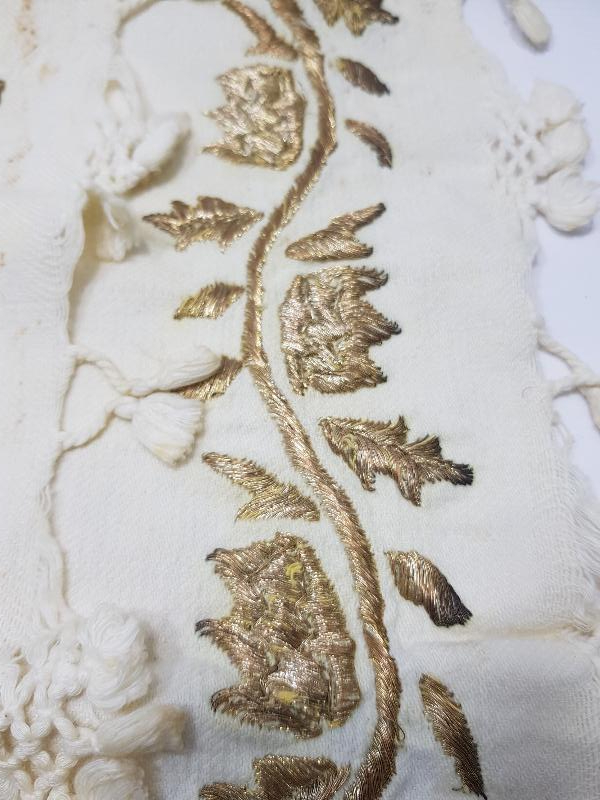 OSMANLI DÖNEMİ ALTIN SIRMA İŞLEMELİ BURSA İŞİ HAVLU 