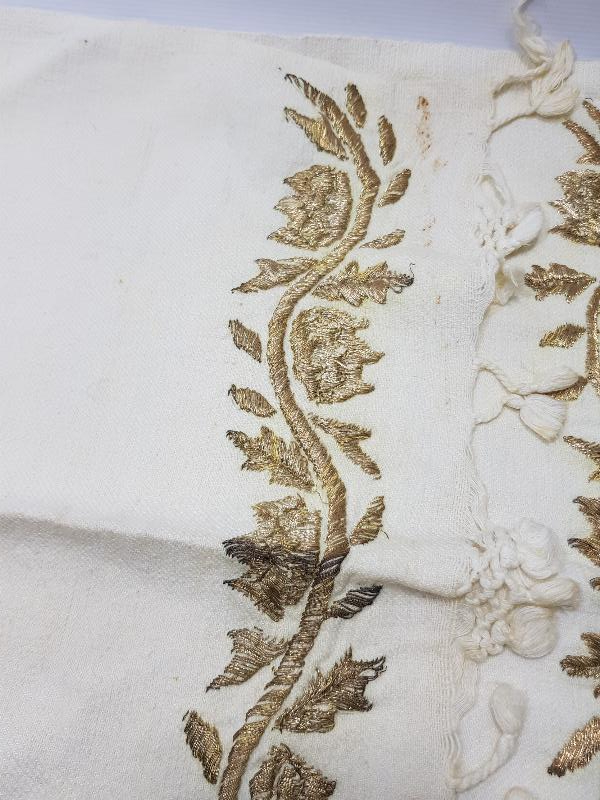 OSMANLI DÖNEMİ ALTIN SIRMA İŞLEMELİ BURSA İŞİ HAVLU 
