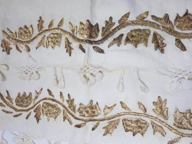 OSMANLI DÖNEMİ ALTIN SIRMA İŞLEMELİ BURSA İŞİ HAVLU 