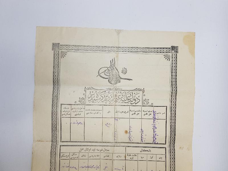 OSMANLI DÖNEMİ İLK NÜFUS KAĞIDI