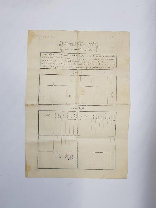 OSMANLI DÖNEMİ İLK NÜFUS KAĞIDI