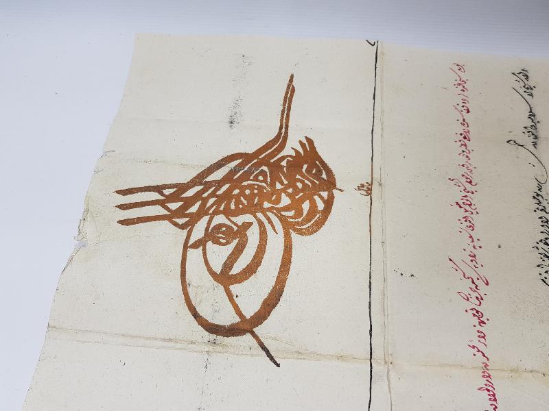 SULTAN ABDÜLAZİZ HAN TUĞRALI EL ÇEKME BERAT