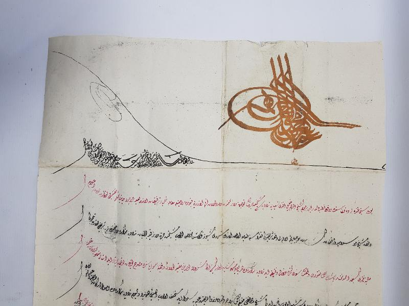 SULTAN ABDÜLAZİZ HAN TUĞRALI EL ÇEKME BERAT