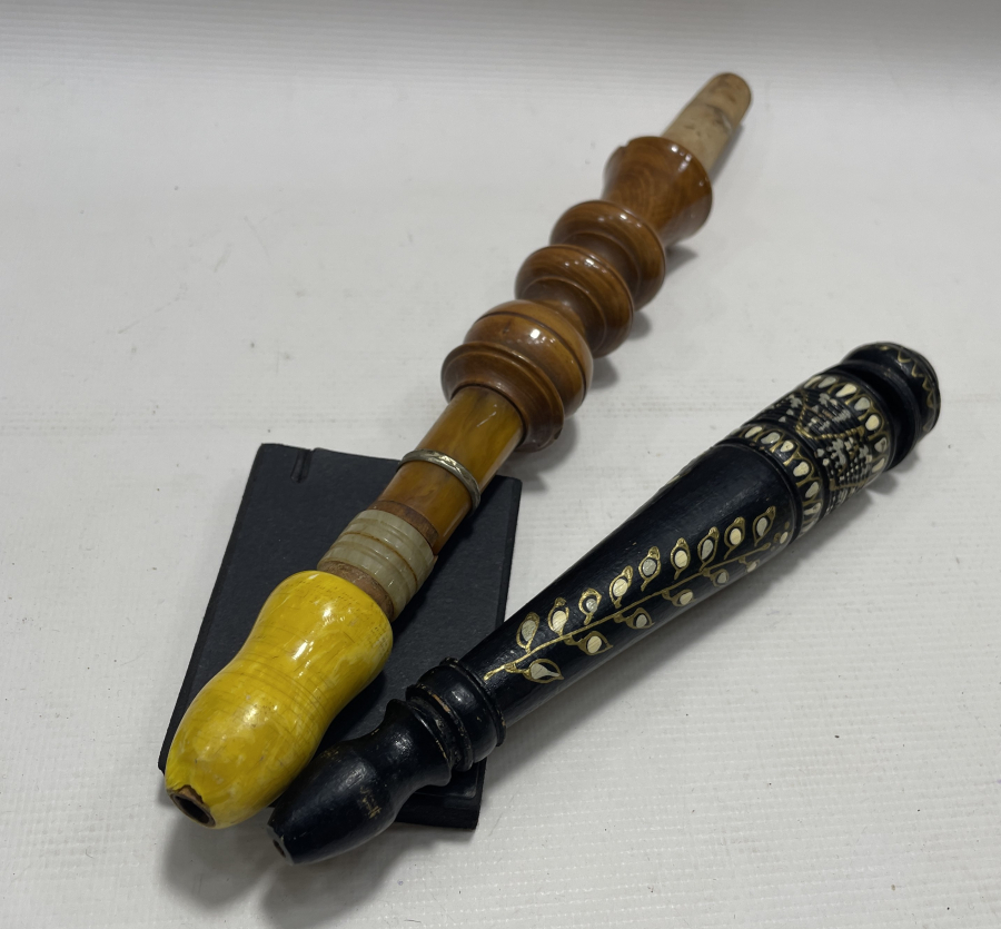 ANTİKA 2 ADET AHŞAP VE KATALİN MARPUÇ LOTU