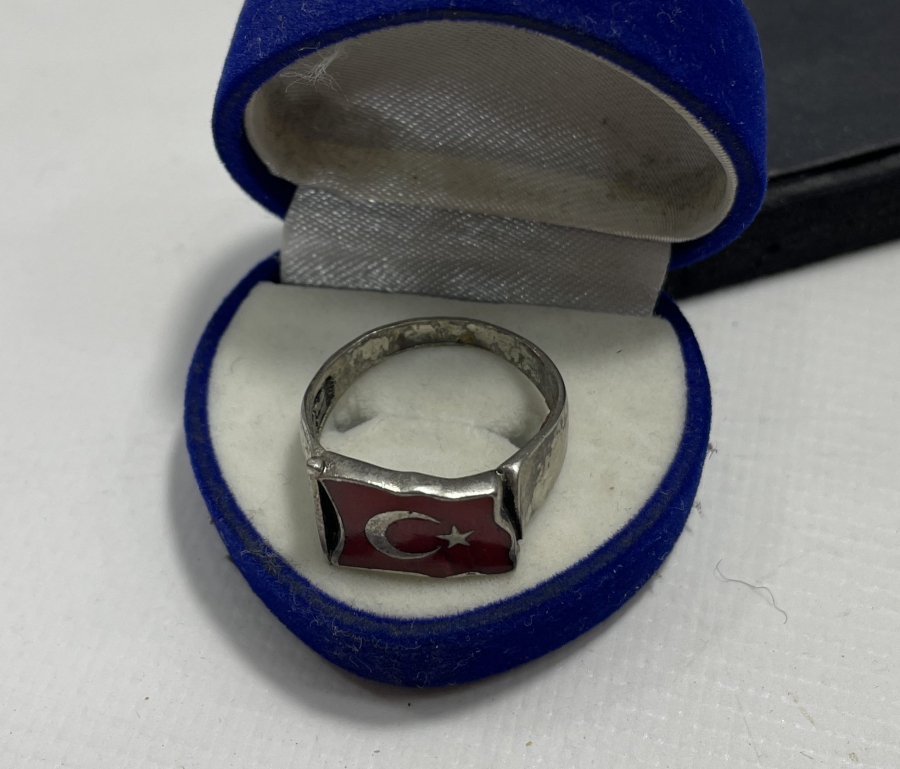 AY YILDIZ MİNELİ GÜMÜŞ YÜZÜK