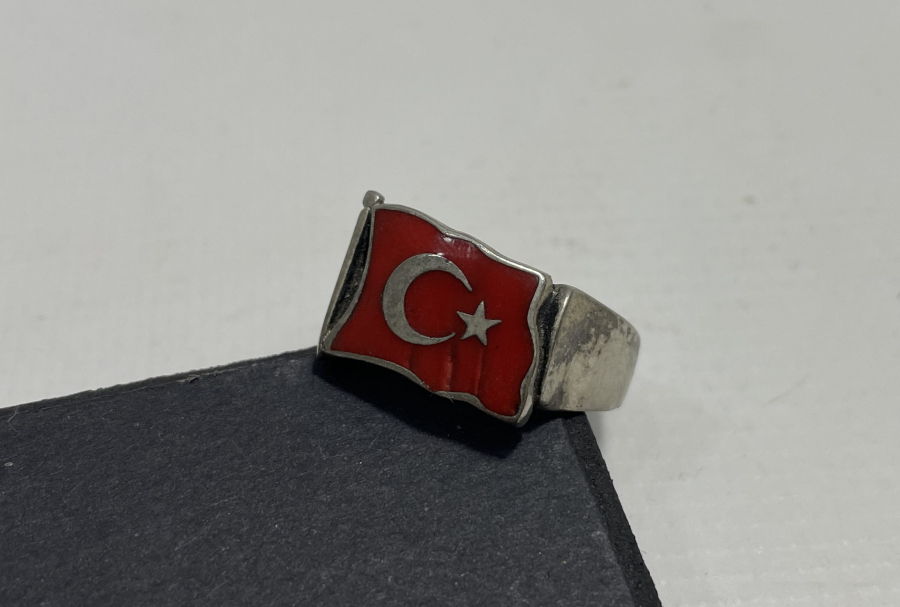 AY YILDIZ MİNELİ GÜMÜŞ YÜZÜK