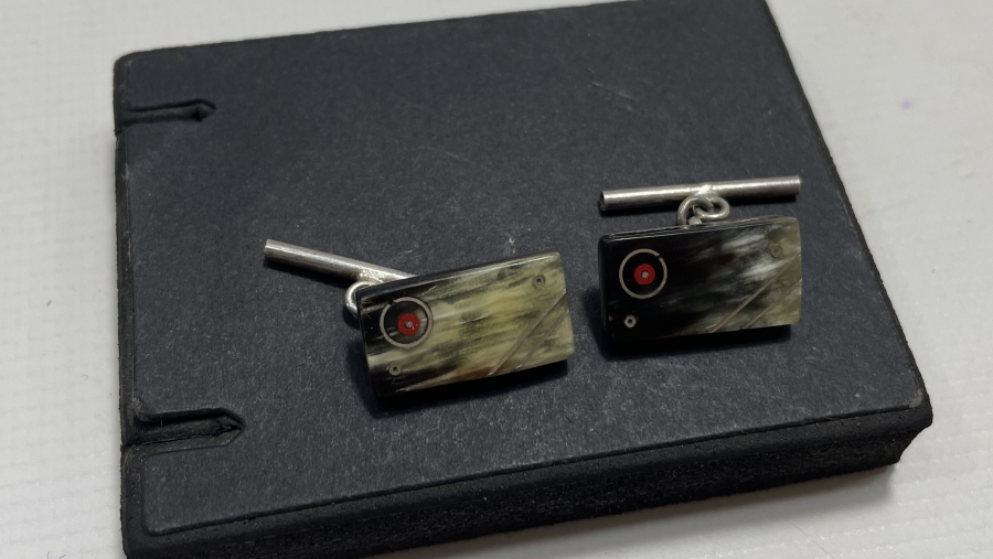 EL YAPIMI ANTİKA GÜMÜŞ KOL DÜĞMELERİ