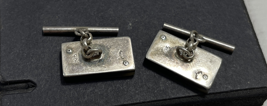 EL YAPIMI ANTİKA GÜMÜŞ KOL DÜĞMELERİ