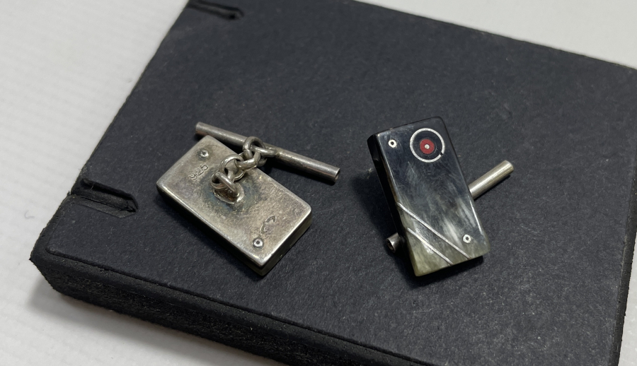 EL YAPIMI ANTİKA GÜMÜŞ KOL DÜĞMELERİ