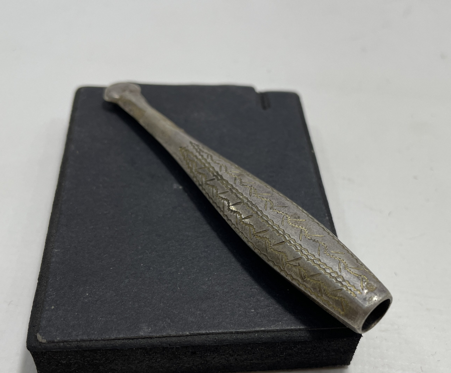 OSMANLI DÖNEMİ KALEM İŞÇİLİKLİ GÜMÜŞ SİGARA AĞIZLIĞI