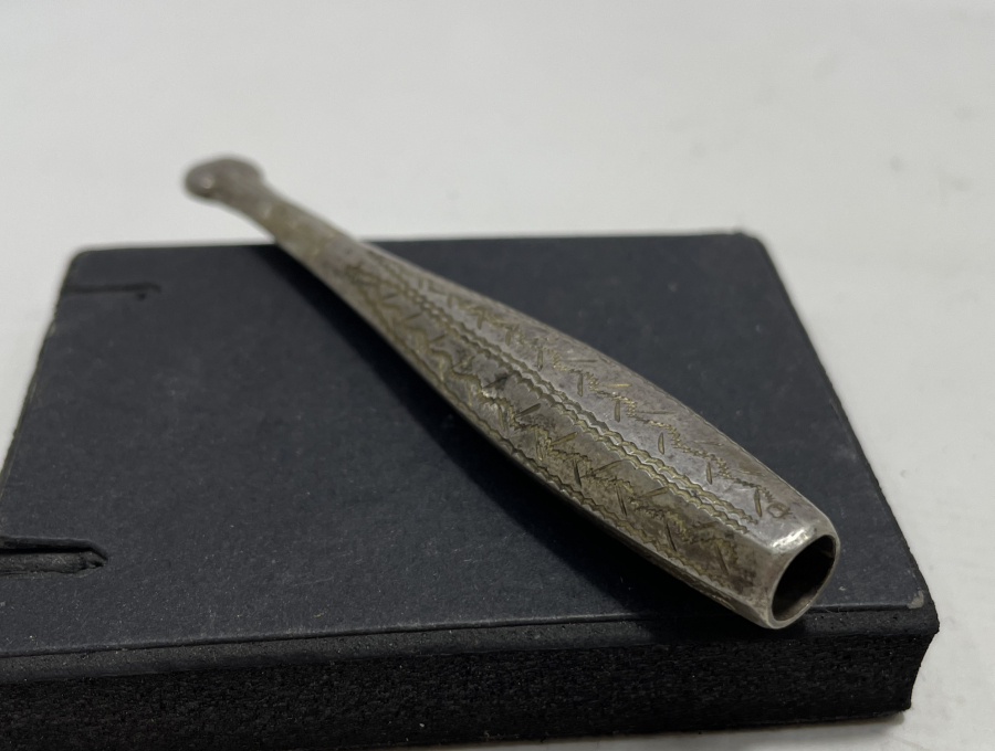 OSMANLI DÖNEMİ KALEM İŞÇİLİKLİ GÜMÜŞ SİGARA AĞIZLIĞI