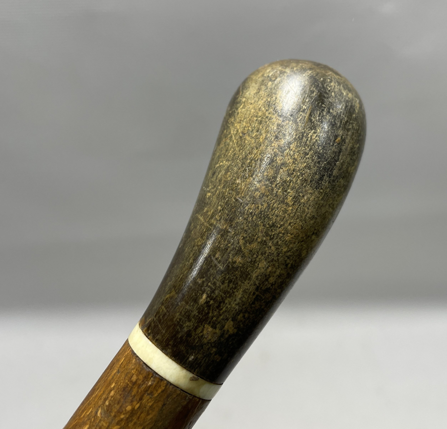 OSMANLI DÖNEMİ MORS DİŞİ VE GERGEDAN BOYNUZU SAPLI DERVİŞ ASASI