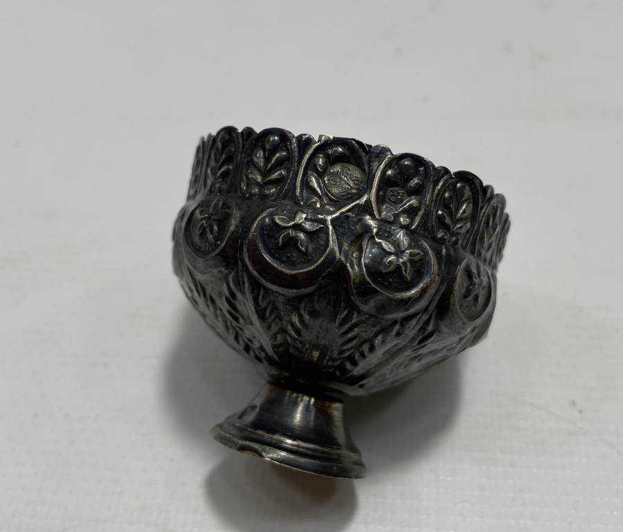 OSMANLI DÖNEMİ NADİR FORMDA AY YILDIZLI TUĞRALI GÜMÜŞ FİNCAN ZARFI