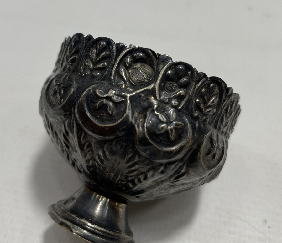 OSMANLI DÖNEMİ NADİR FORMDA AY YILDIZLI TUĞRALI GÜMÜŞ FİNCAN ZARFI