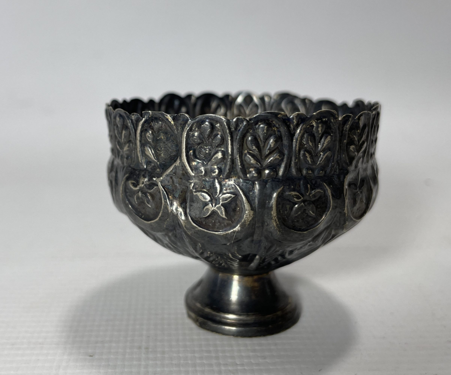 OSMANLI DÖNEMİ NADİR FORMDA AY YILDIZLI TUĞRALI GÜMÜŞ FİNCAN ZARFI