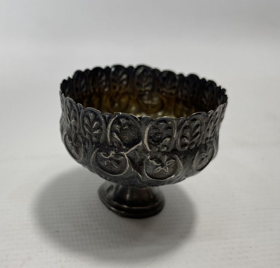 OSMANLI DÖNEMİ NADİR FORMDA AY YILDIZLI TUĞRALI GÜMÜŞ FİNCAN ZARFI