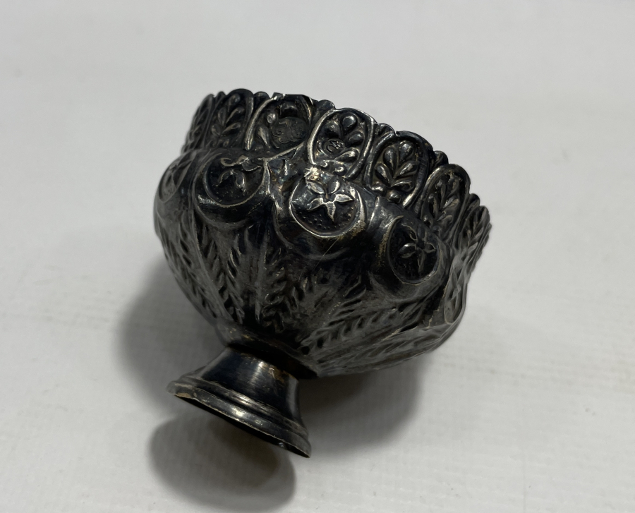 OSMANLI DÖNEMİ NADİR FORMDA AY YILDIZLI TUĞRALI GÜMÜŞ FİNCAN ZARFI