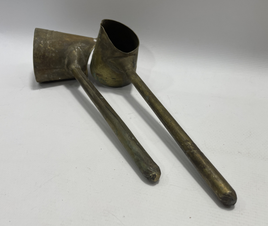 OSMANLI DÖNEMİ SÜLEYMANİYE İŞİ 2 ADET KAHVECİ CEZVESİ