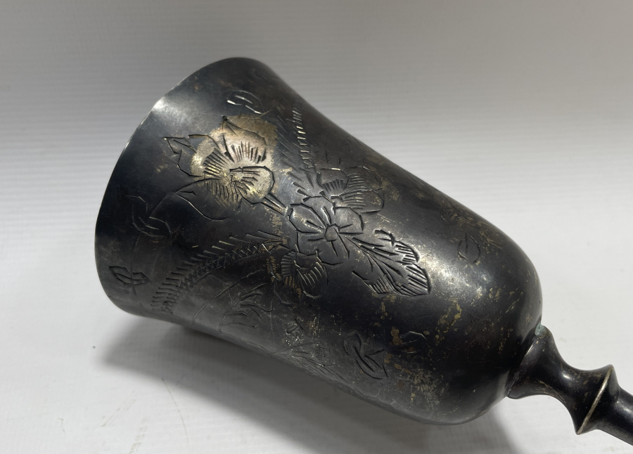 OSMANLI DÖNEMİ ÜZERİ KALEM İŞÇİLİKLİ GÜMÜŞ KAPLAMA KADEH