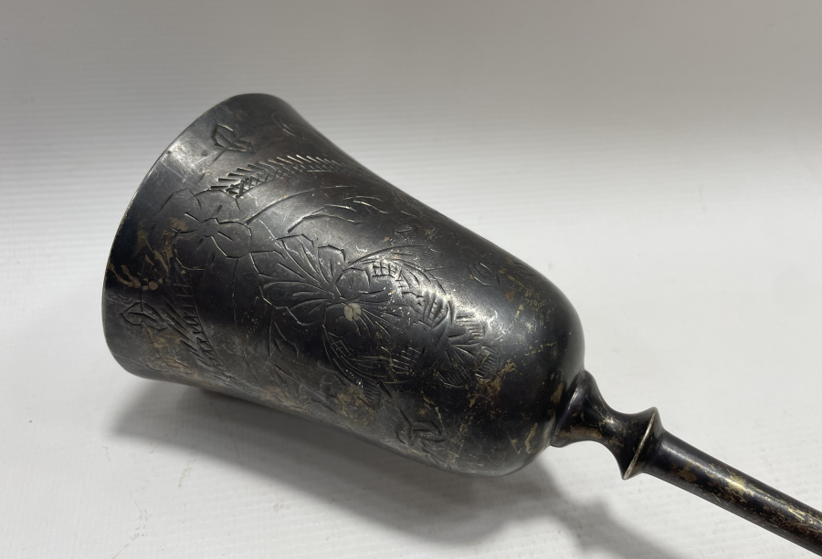 OSMANLI DÖNEMİ ÜZERİ KALEM İŞÇİLİKLİ GÜMÜŞ KAPLAMA KADEH