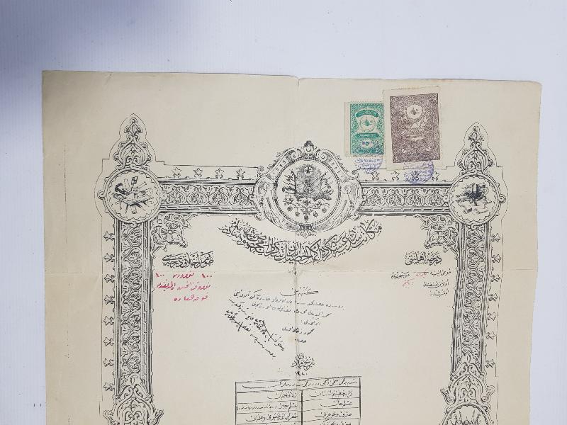 OSMANLI HARP OKULU DİPLOMASI 