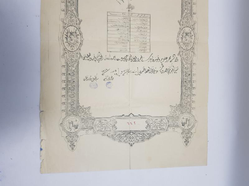 OSMANLI HARP OKULU DİPLOMASI 