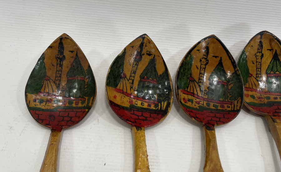 ÜZERLERİ OSMANLICA AFİYET BUYURUN EFENDİM YAZILI OSMANLI DÖNEMİ TAHTA KAŞIK LOTU