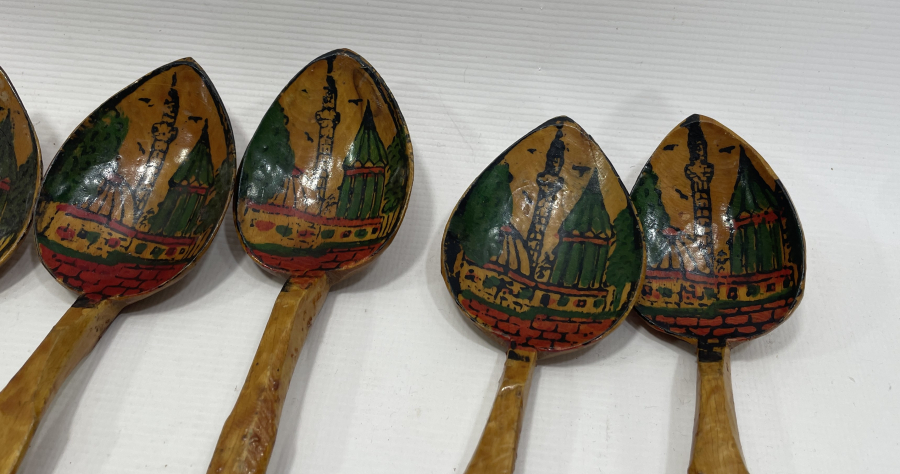 ÜZERLERİ OSMANLICA AFİYET BUYURUN EFENDİM YAZILI OSMANLI DÖNEMİ TAHTA KAŞIK LOTU