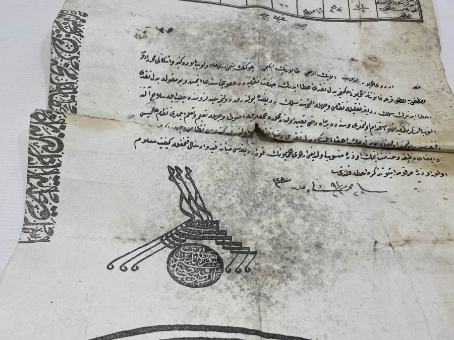 ABDÜLAZİZ HAN DÖNEMİ ÇOK NADİR DEV BOYDA  ASKERİ TERHİS BELGESİ