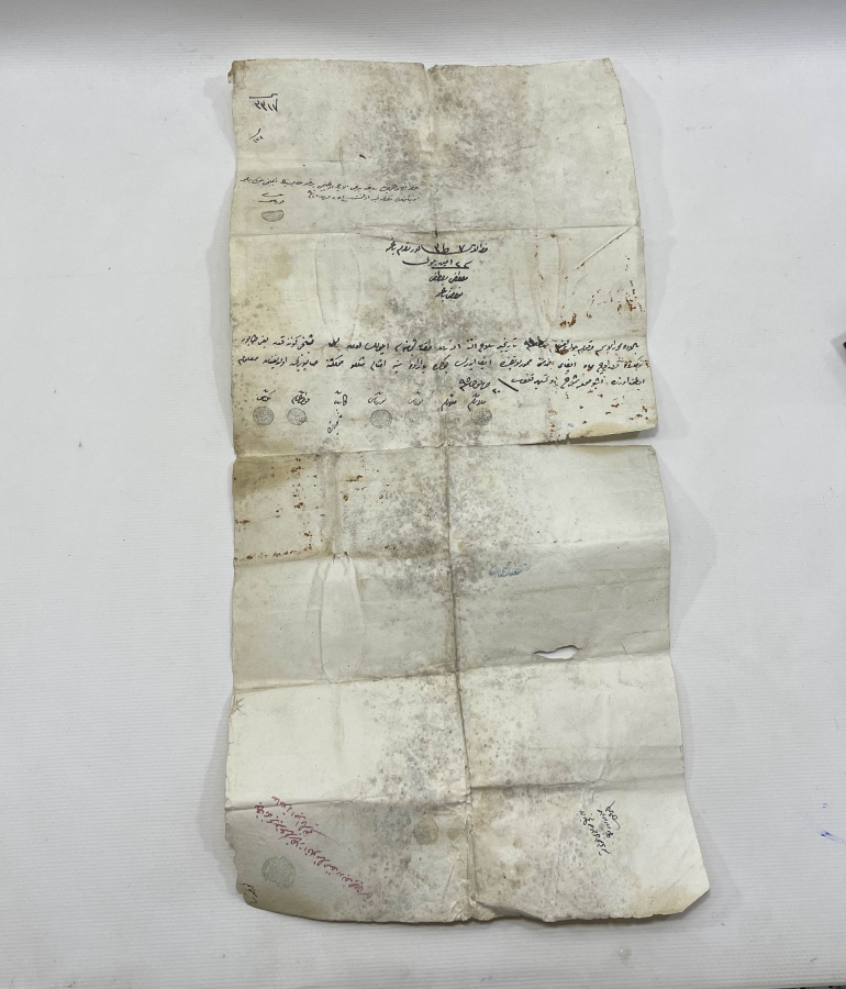 ABDÜLAZİZ HAN DÖNEMİ ÇOK NADİR DEV BOYDA  ASKERİ TERHİS BELGESİ