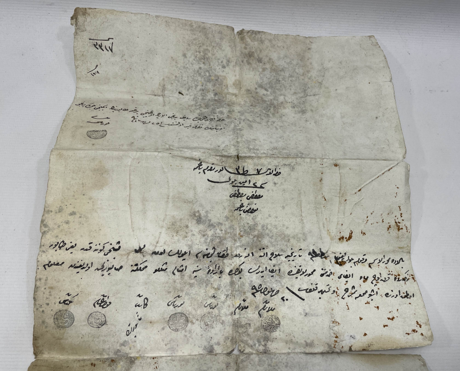 ABDÜLAZİZ HAN DÖNEMİ ÇOK NADİR DEV BOYDA  ASKERİ TERHİS BELGESİ