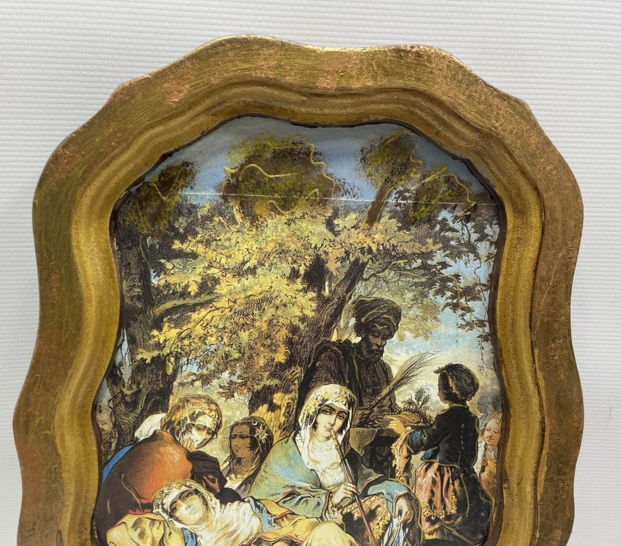 AVRUPA YAPIMI ANTİKA ORYANTALİST AHŞAP DUVAR TEPSİSİ