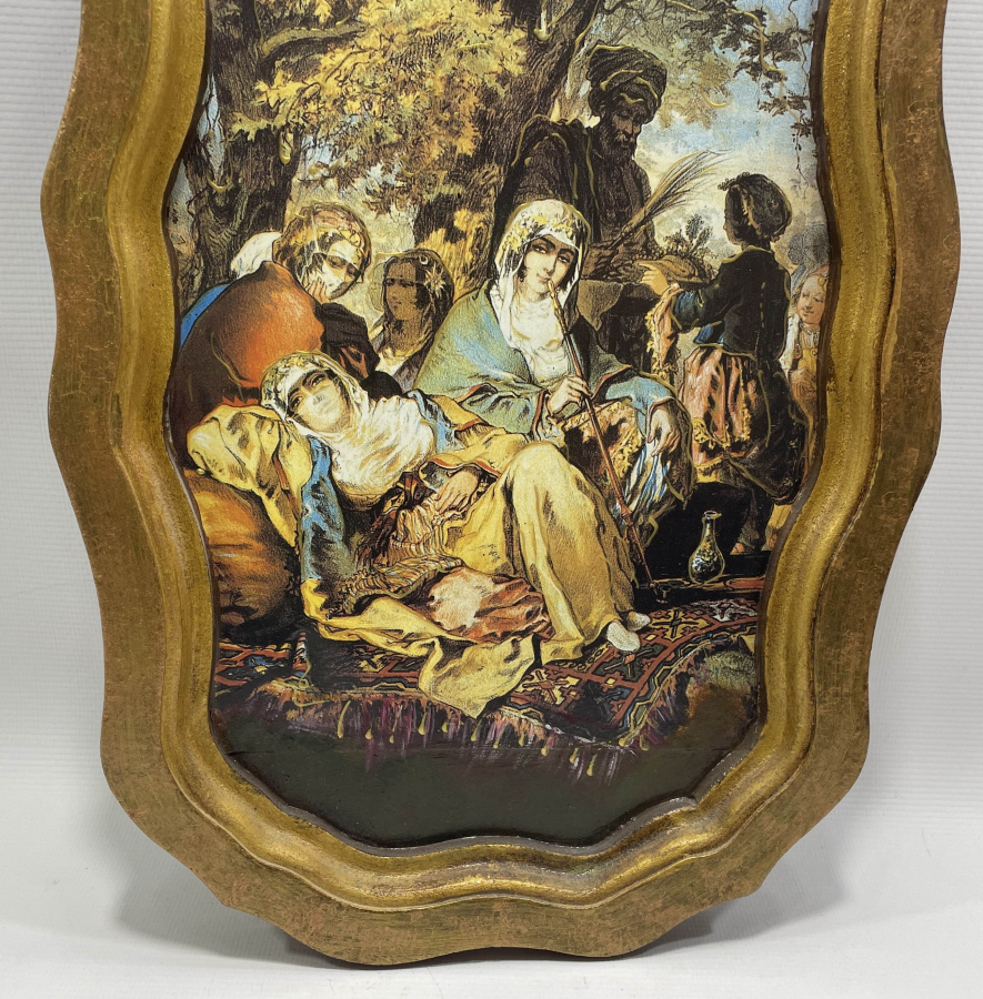 AVRUPA YAPIMI ANTİKA ORYANTALİST AHŞAP DUVAR TEPSİSİ