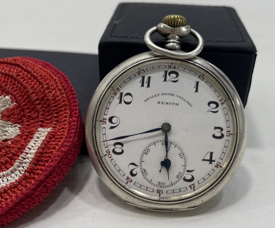 AY YILDIZLI KESESİNDE DEVLET DEMİR YOLLARI NADİR GÜMÜŞ ZENİTH CEP SAATİ