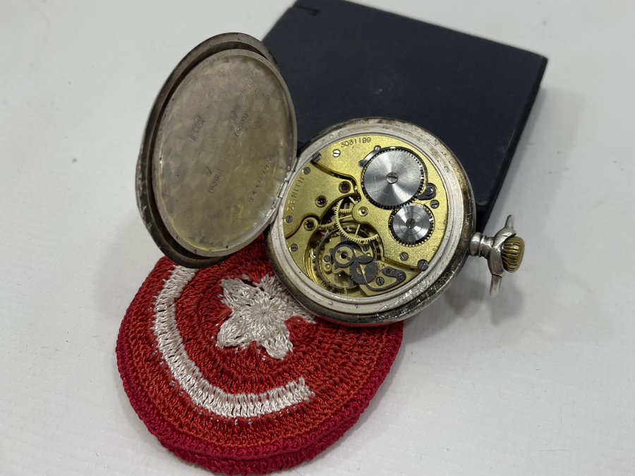 AY YILDIZLI KESESİNDE DEVLET DEMİR YOLLARI NADİR GÜMÜŞ ZENİTH CEP SAATİ