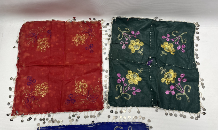 OSMANLI DÖNEMİ SUZANİ İŞÇİLİKLİ 3 ADET GELİN ÇEVRESİ