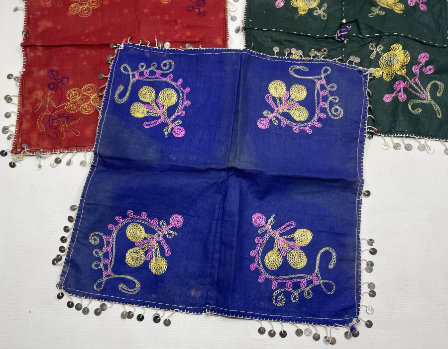 OSMANLI DÖNEMİ SUZANİ İŞÇİLİKLİ 3 ADET GELİN ÇEVRESİ