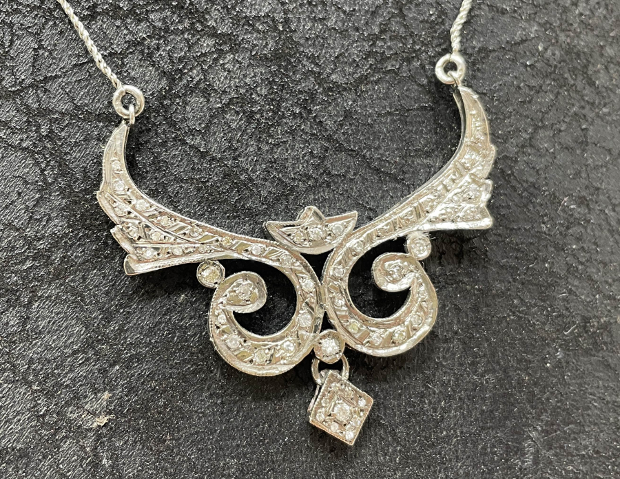 ÖZEL YAPIM PIRLANTA TAŞLI MELEKLİ KOLYE