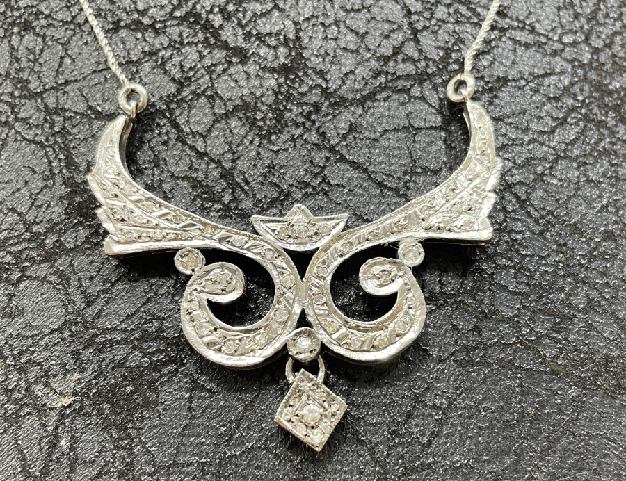 ÖZEL YAPIM PIRLANTA TAŞLI MELEKLİ KOLYE