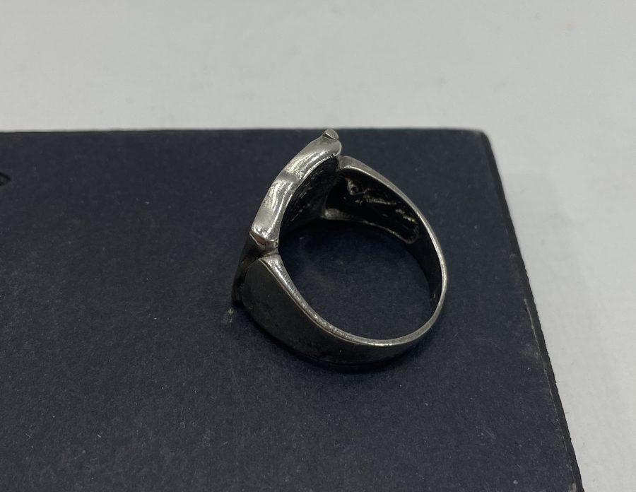 ÜZERİ MİNELİ AY YILDIZLI GÜMÜŞ YÜZÜK