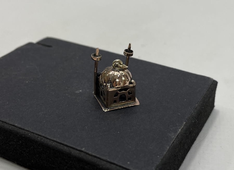 CAMİ FORMUNDA ÖZEL YAPIM ANTİKA  ALTIN KOLYE