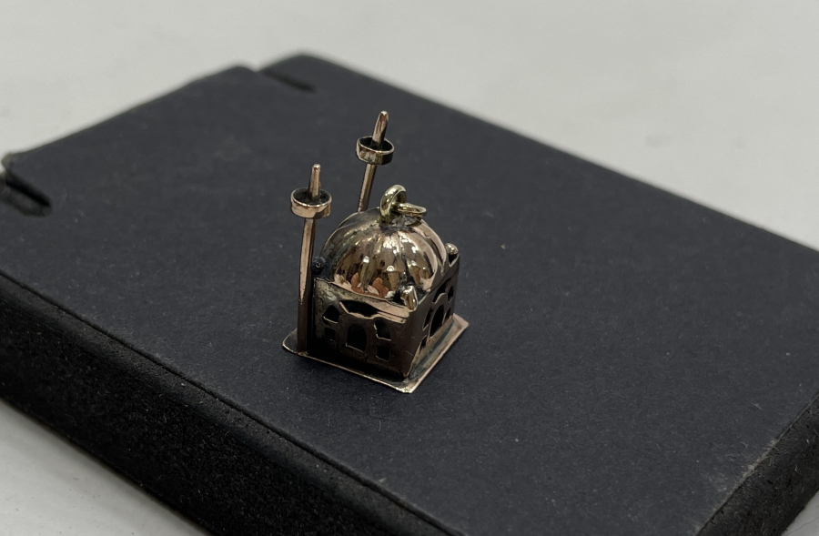 CAMİ FORMUNDA ÖZEL YAPIM ANTİKA  ALTIN KOLYE