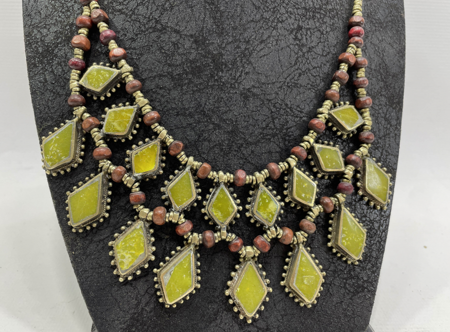 DOĞAL TAŞLI ANTİKA TÜRKMEN İŞİ GERDANLIK