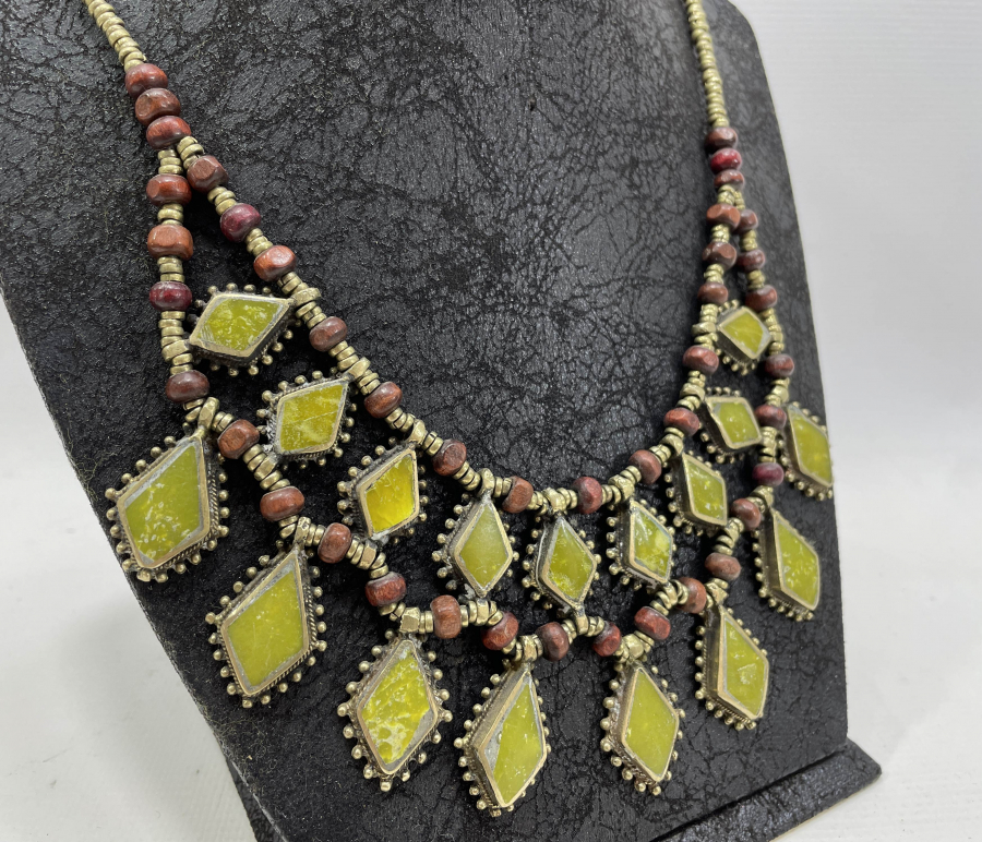 DOĞAL TAŞLI ANTİKA TÜRKMEN İŞİ GERDANLIK